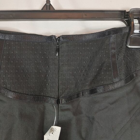 Cache Nwt Women's Size 12 Black Midi Skirt Lace Wa - Picture 5 of 5